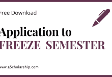 Applications to Freeze Semester, Samples, Format, Templates
