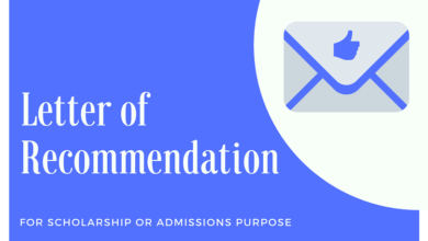 Writing a Letter of Recommendation for Scholarship or Admission application