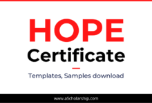 Hope Certificate Format, Template, Specimen, Sample Download