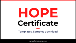 Hope Certificate Hope Certificate Format, Sample, Example, Template Download