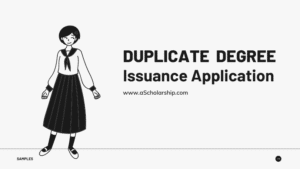 Duplicate Degree Certificate Application Sample, Template and Format